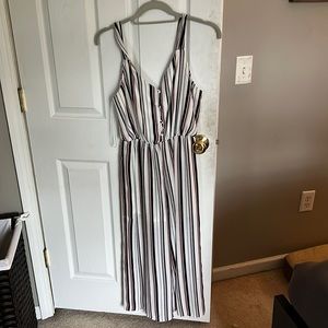 Sienna Sky red white and blue striped jumpsuit